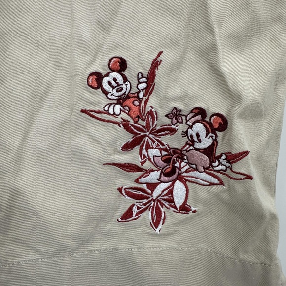Disney Store Pants Womens‎ Small Cropped Embroidered Mickey Minnie Floral - Picture 4 of 12